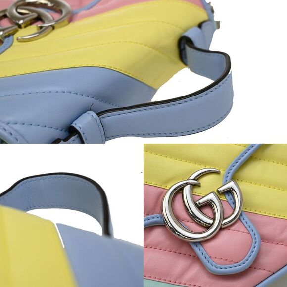 Gucci Gg Marmont Top Handle Bag Leather Multicolour Leather Bag (Pre-Owned) - Picture 11 of 15